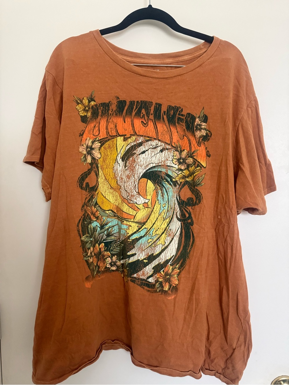 O'Neill Rust Orange Graphic Wave Tee